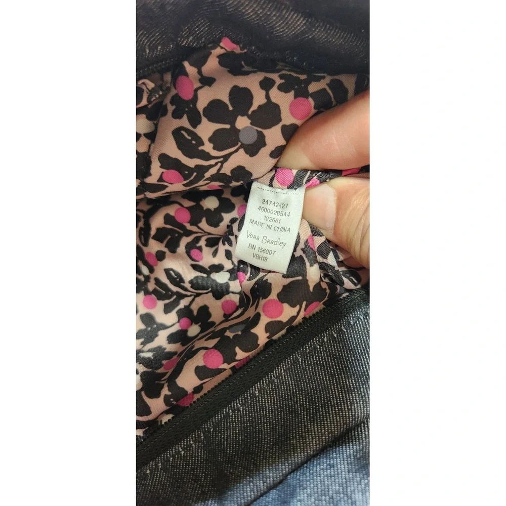 VERA BRADLEY Iconic Glenna Satchel Purse Microfiber Black Quilted